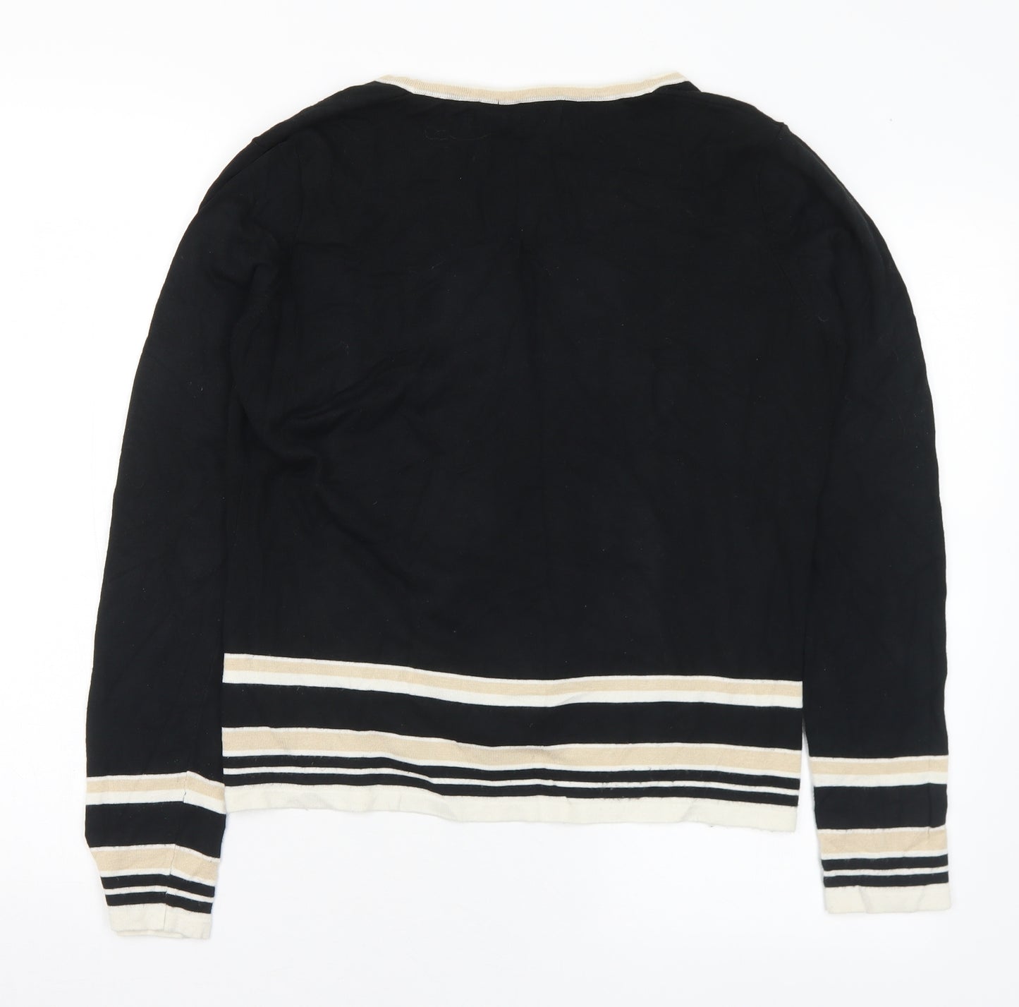 Debenhams Womens Multicoloured V-Neck Striped Viscose Cardigan Jumper Size 12