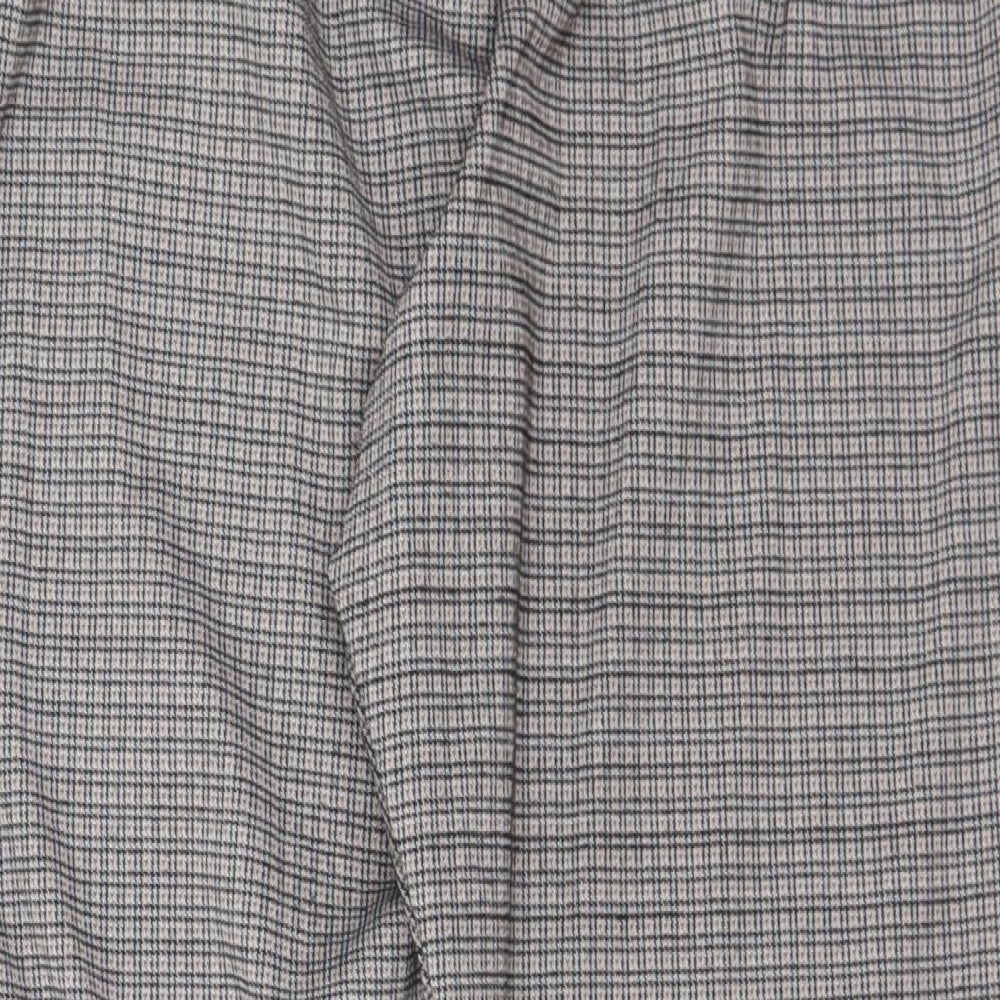 Matalan Womens Grey Geometric Polyester Cropped Trousers Size 16 L25 in Regular