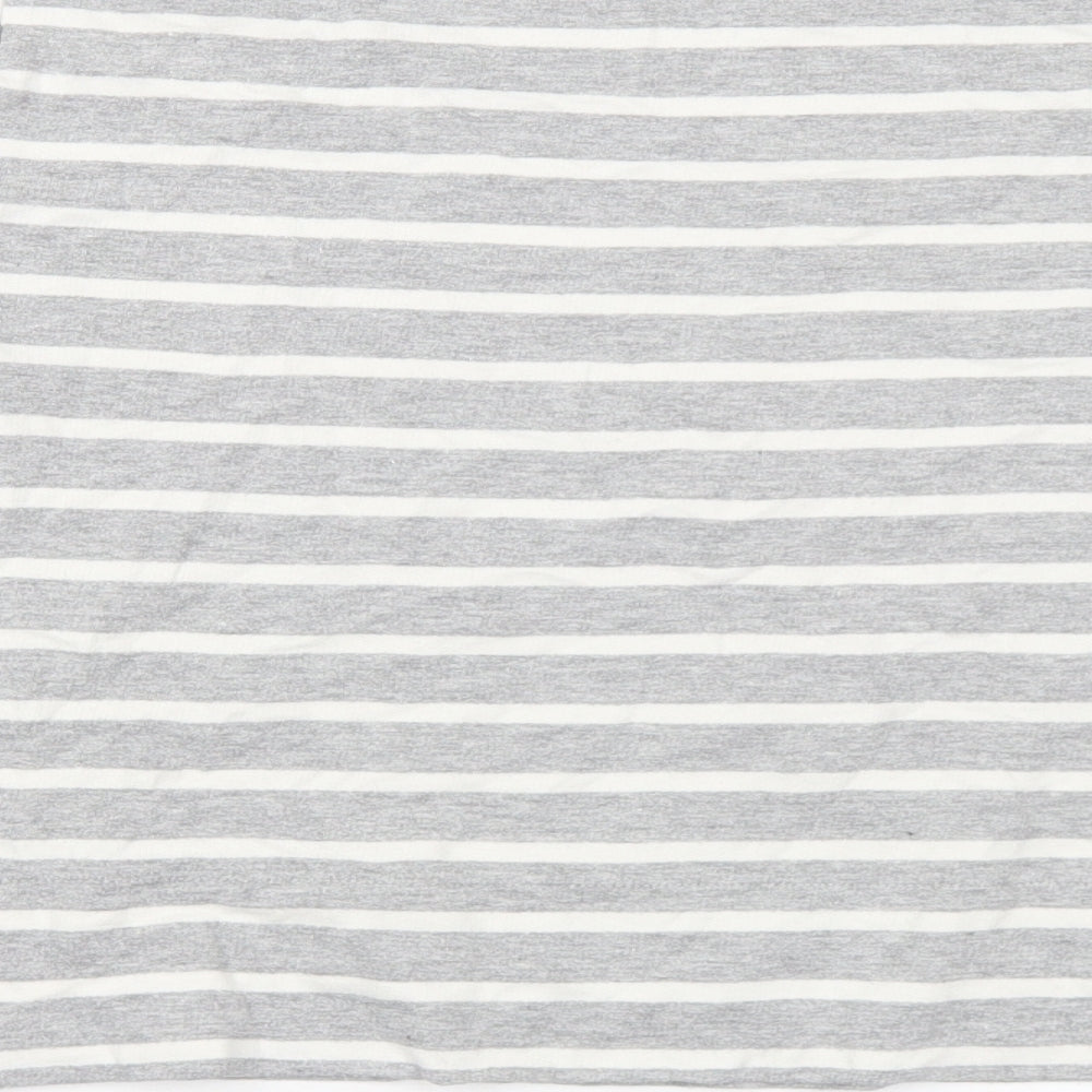 H&M Womens Grey Striped Cotton Pullover Sweatshirt Size M