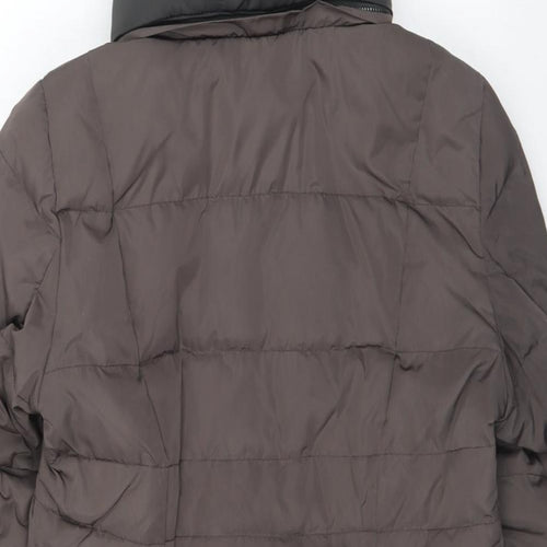 Phase Eight Womens Brown Quilted Coat Size 12 Zip