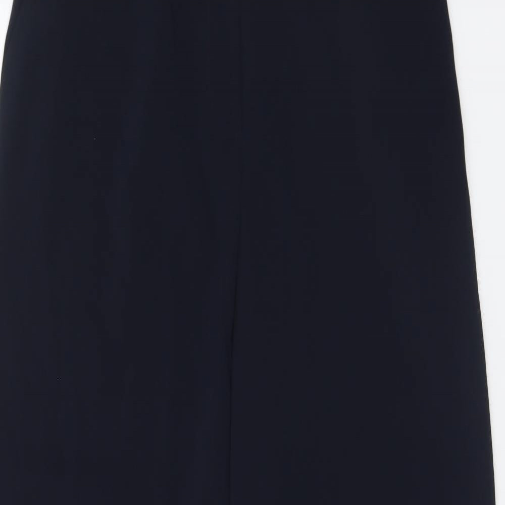 Country Casuals Womens Blue Polyester Trousers Size 12 L31 in Regular Button