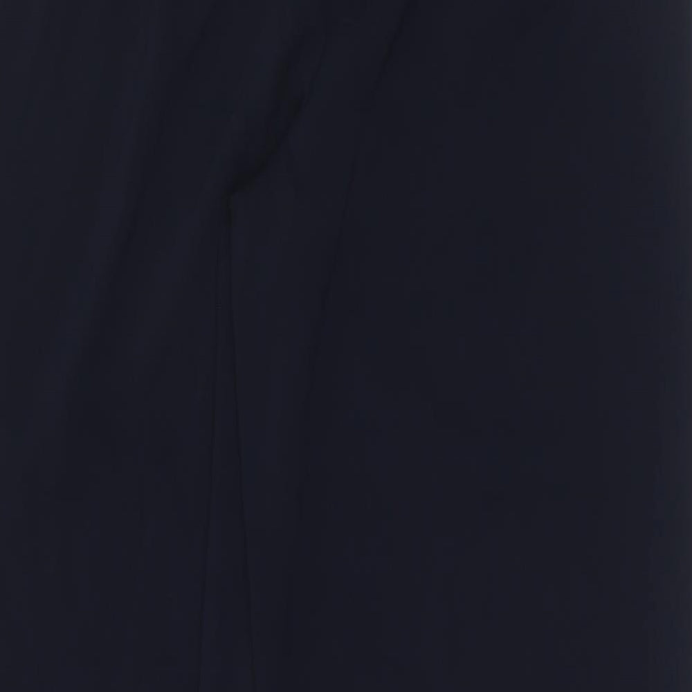 Country Casuals Womens Blue Polyester Trousers Size 12 L31 in Regular Button