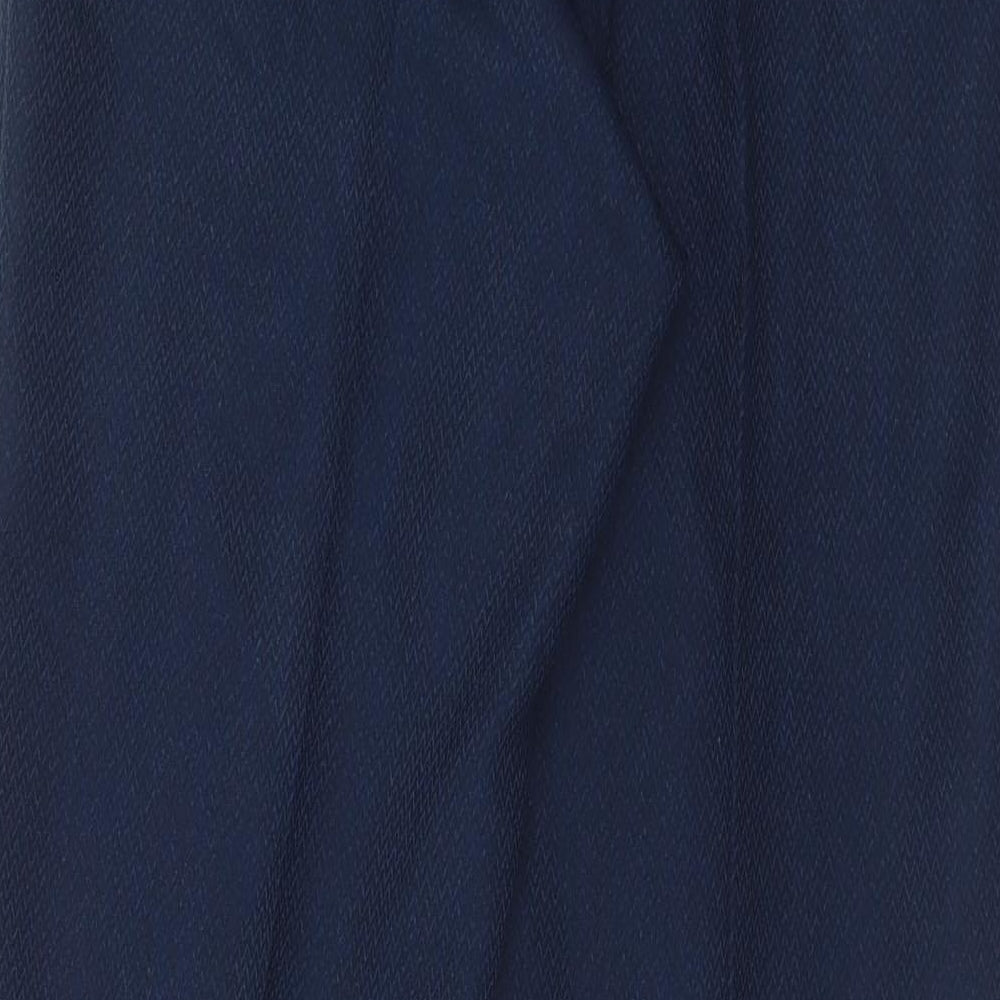 South Womens Blue Polyester Trousers Size 12 L30 in Regular Hook & Eye