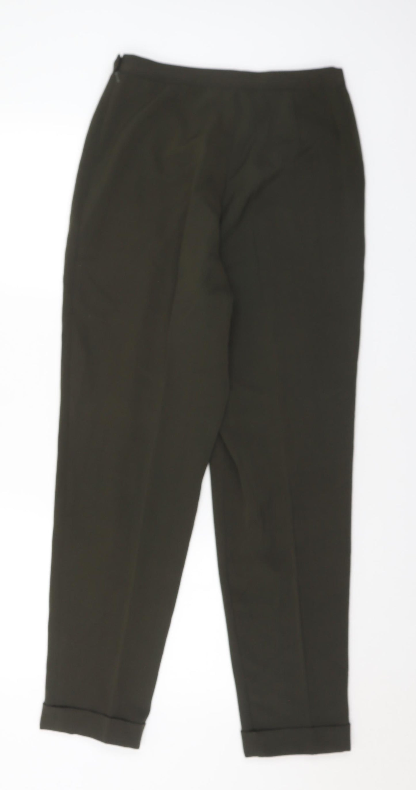 Marks and Spencer Womens Green Polyester Trousers Size 14 L29 in Regular
