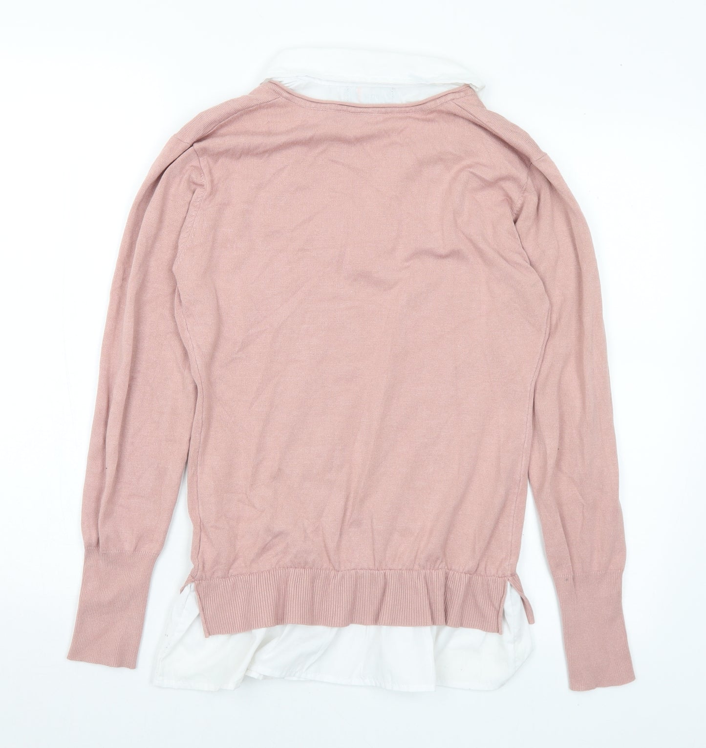 Apricot Womens Pink Collared Viscose Pullover Jumper Size 12