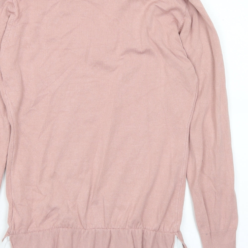 Apricot Womens Pink Collared Viscose Pullover Jumper Size 12