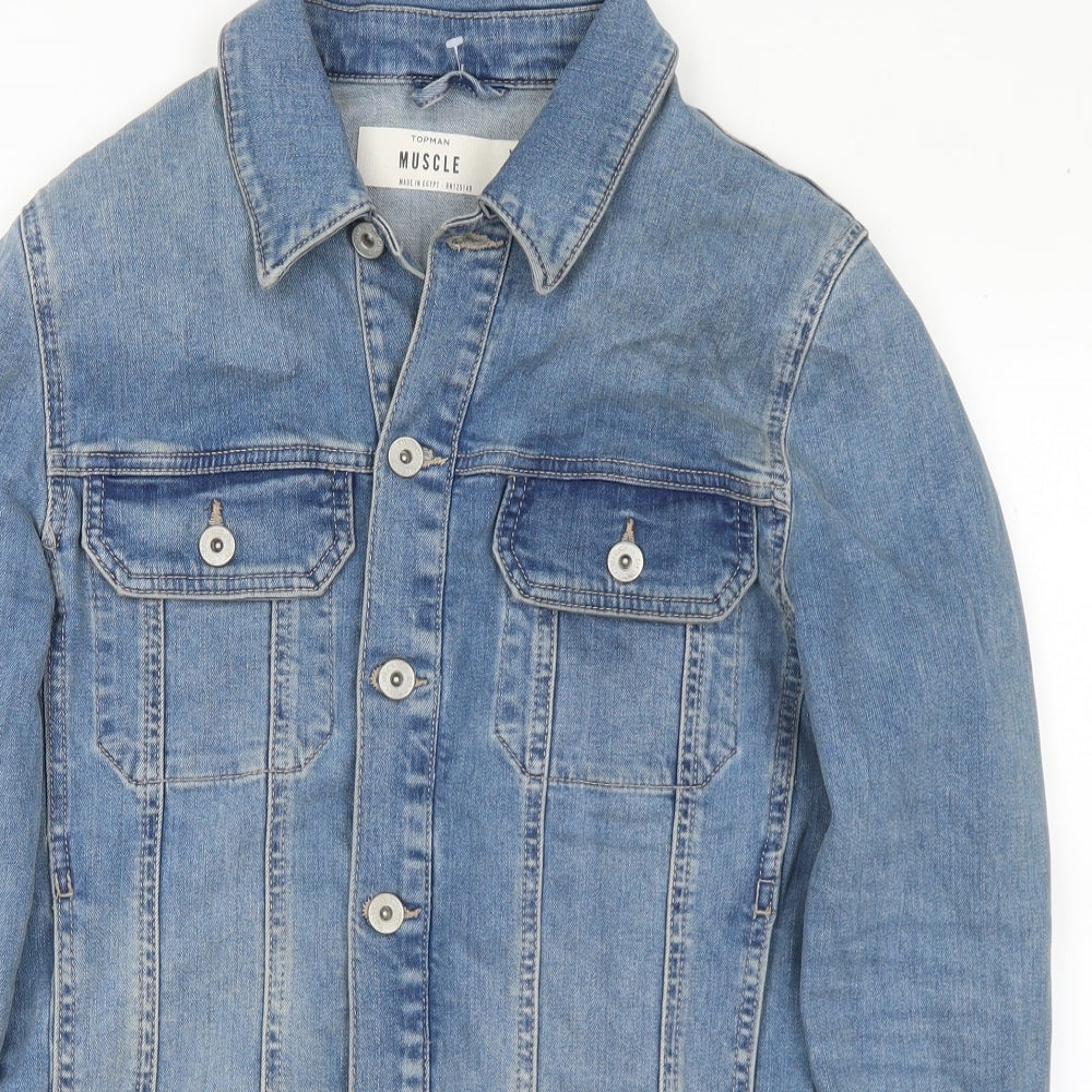 Topman Mens Blue Jacket Size XS Button