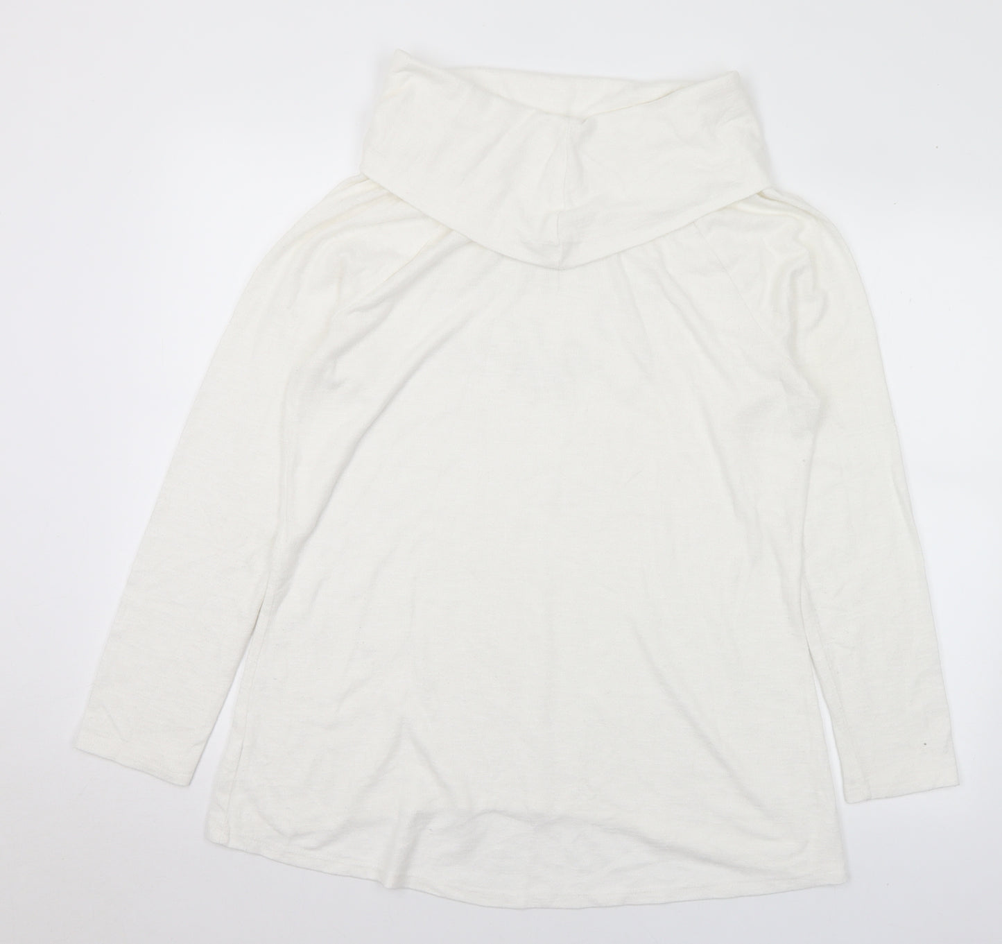 No Boundaries Womens White Roll Neck Rayon Pullover Jumper Size XL - Coffee
