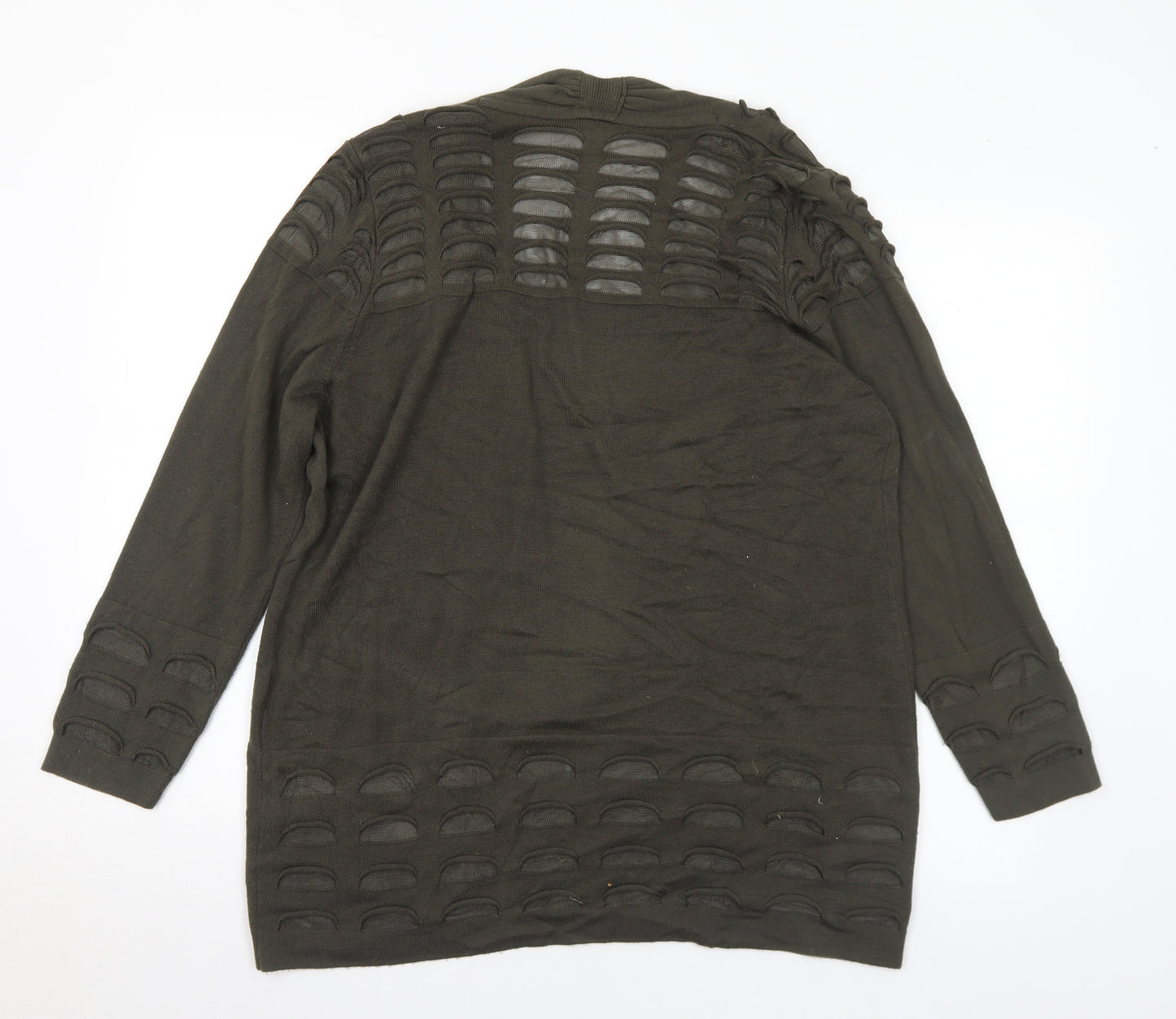 Marks and Spencer Womens Green V-Neck Viscose Cardigan Jumper Size 16