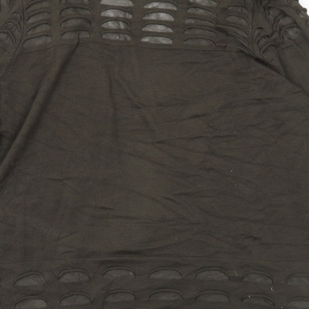 Marks and Spencer Womens Green V-Neck Viscose Cardigan Jumper Size 16