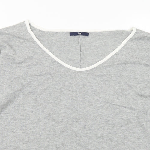 Gap Womens Grey Round Neck Cotton Pullover Jumper Size L