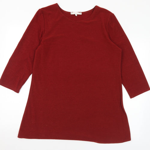 Lakelands Womens Red Round Neck Polyester Pullover Jumper Size 16