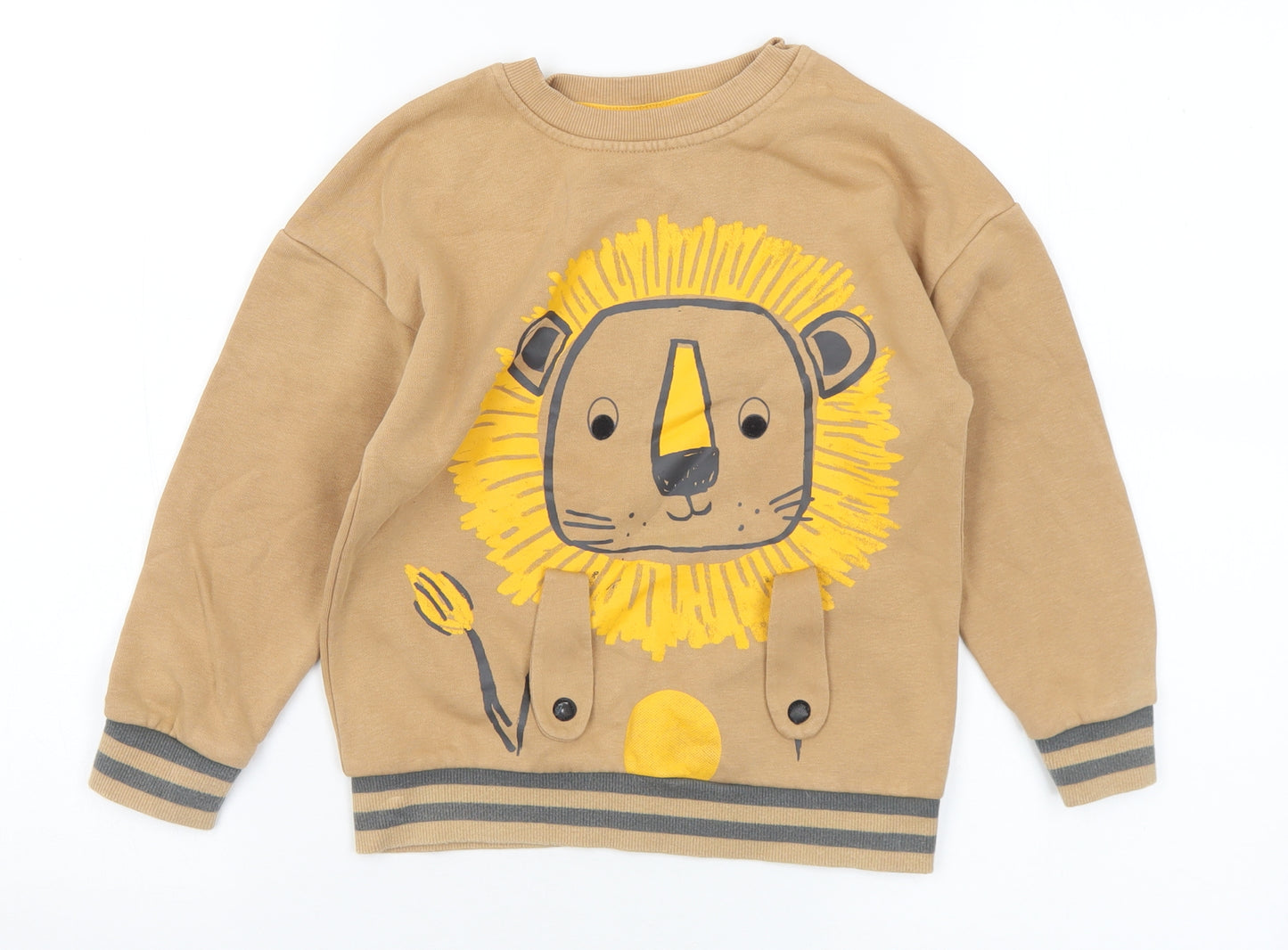George Boys Brown Cotton Pullover Sweatshirt Size 5-6 Years - Lion