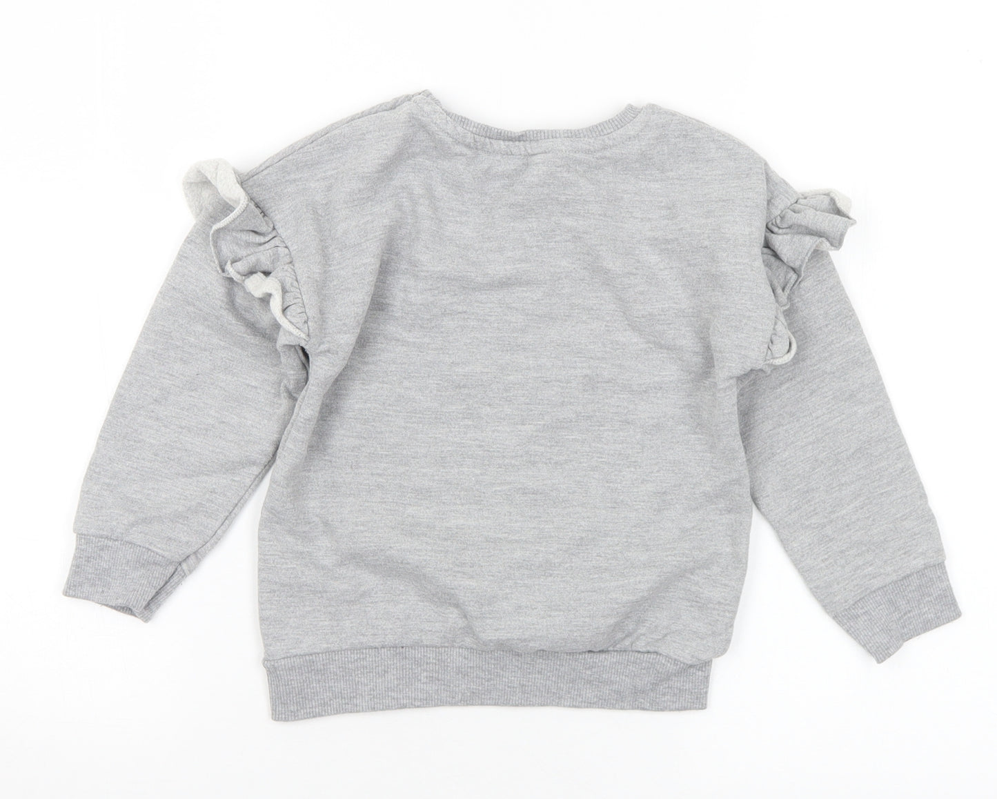 Primark Girls Grey Polyester Pullover Sweatshirt Size 4-5 Years - Sparkle