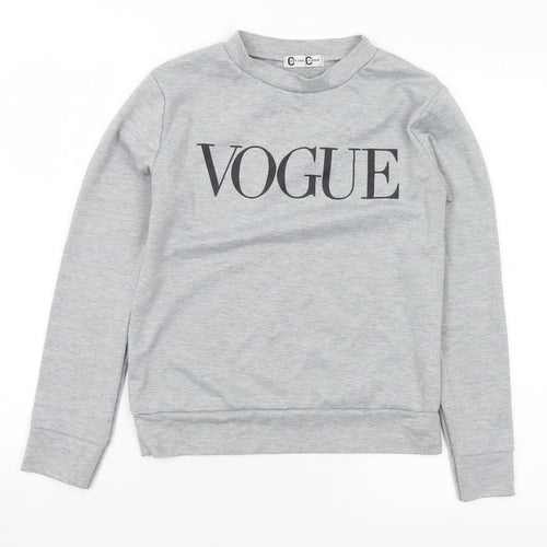 Cotton Candy Womens Grey Polyester Pullover Sweatshirt Size S - S/M Vogue