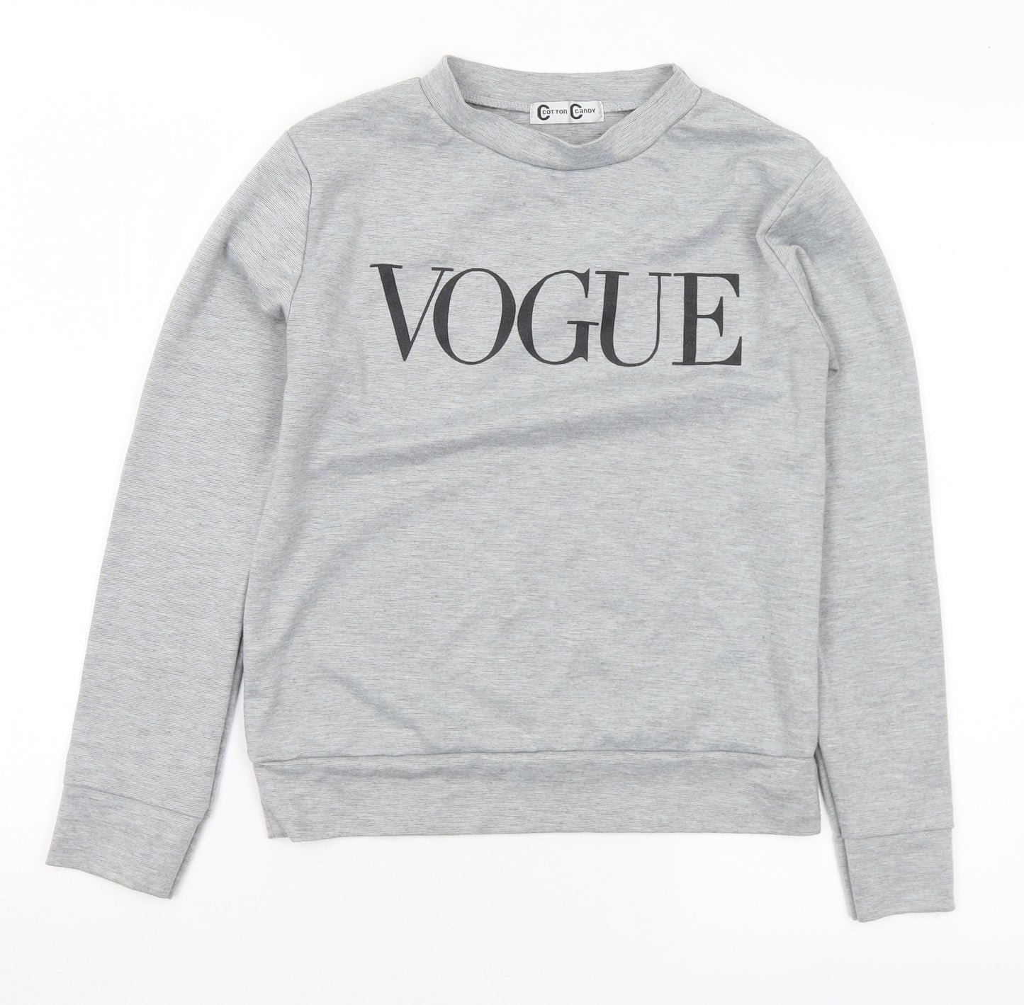 Cotton Candy Womens Grey Polyester Pullover Sweatshirt Size S - S/M Vogue