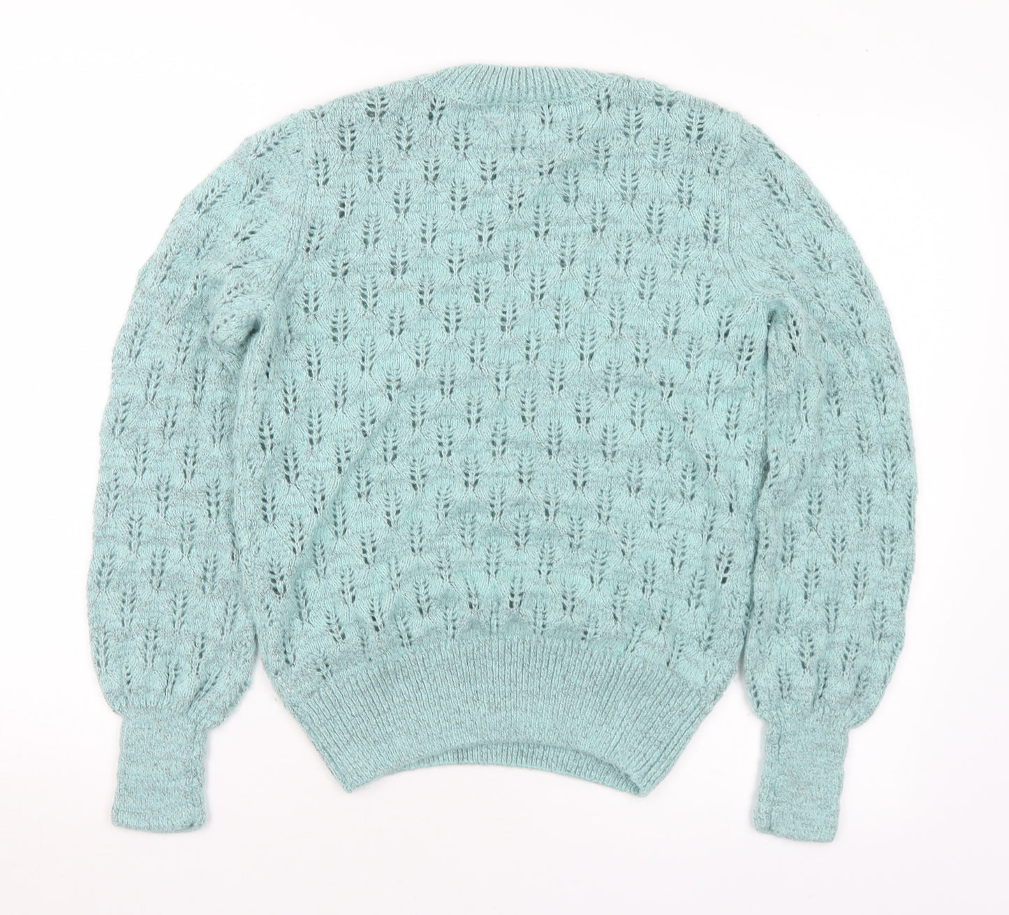 Papaya Womens Green Crew Neck Acrylic Pullover Jumper Size M