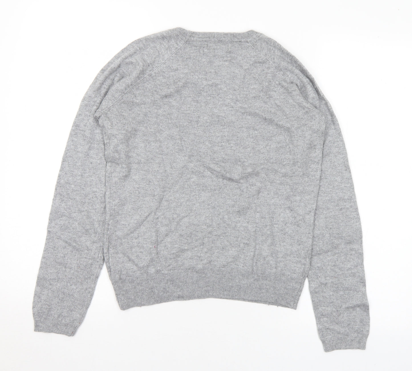 New Look Womens Grey Round Neck Nylon Pullover Jumper Size 12