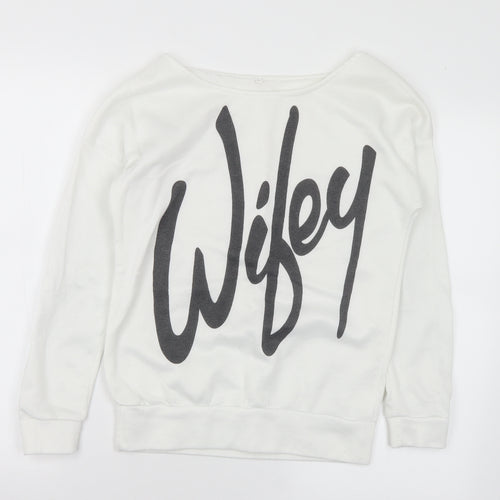 Preworn Womens White Polyester Pullover Sweatshirt Size S - Wifey