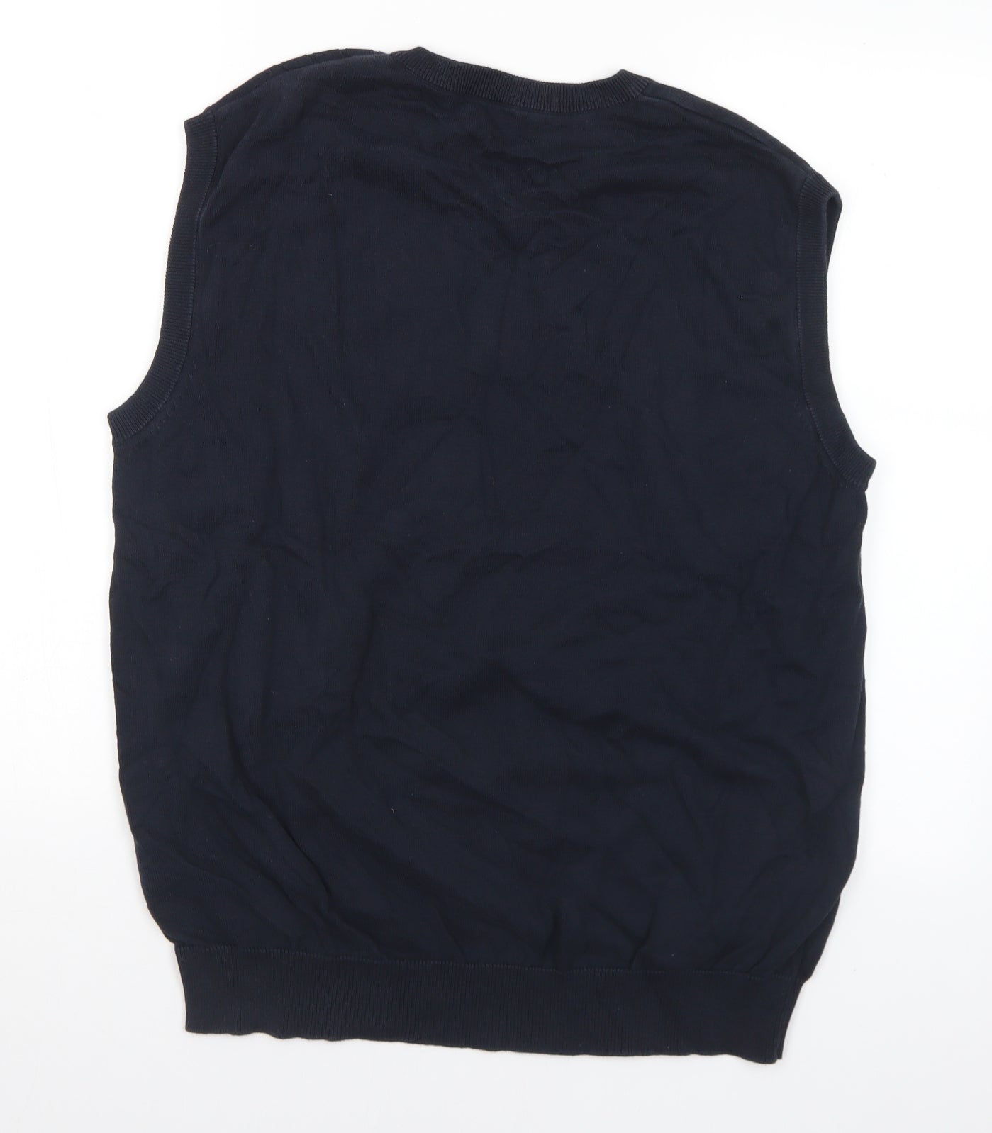 Thomas Nash Mens Blue V-Neck Cotton Pullover Jumper Size L