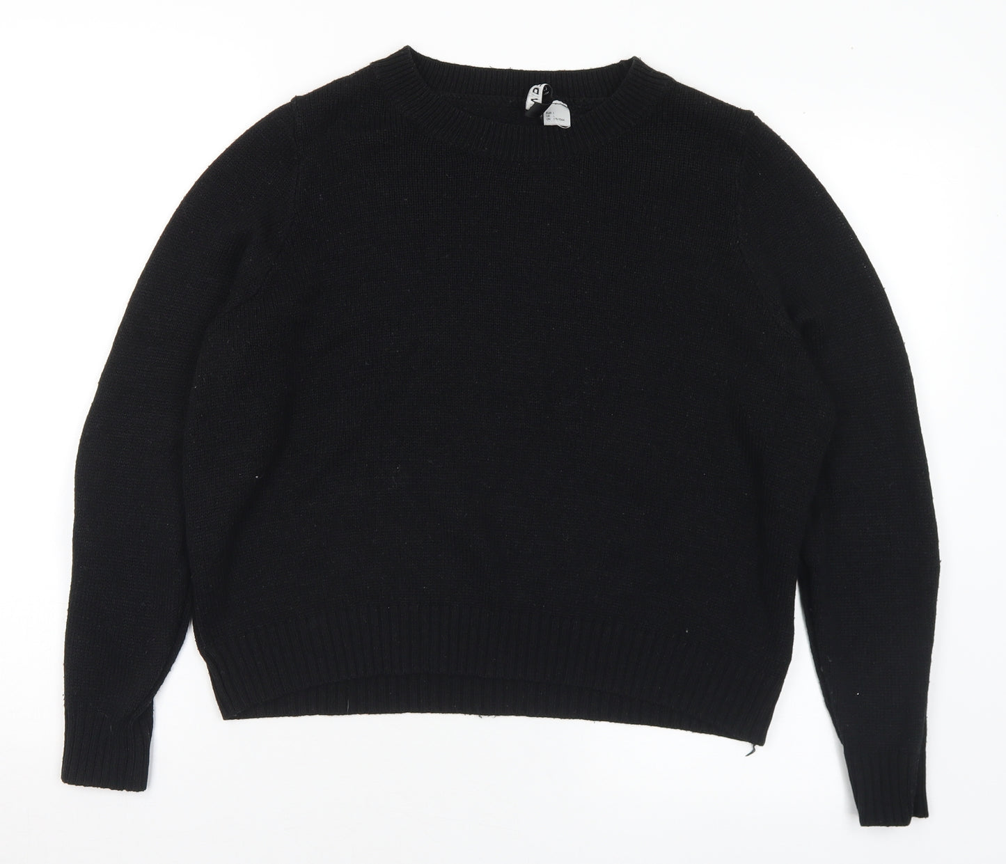 H&M Womens Black Round Neck Acrylic Pullover Jumper Size L