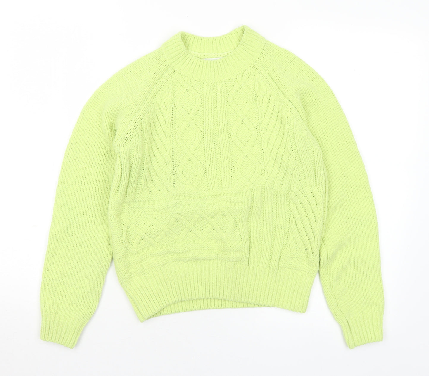 Primark Womens Green Mock Neck Polyester Pullover Jumper Size 6 - 6-8