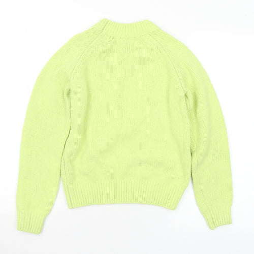 Primark Womens Green Mock Neck Polyester Pullover Jumper Size 6 - 6-8