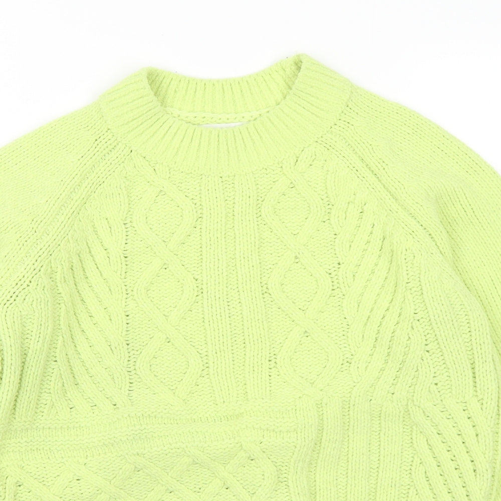 Primark Womens Green Mock Neck Polyester Pullover Jumper Size 6 - 6-8