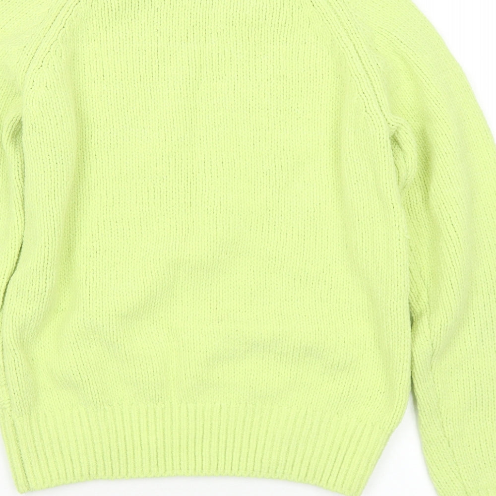 Primark Womens Green Mock Neck Polyester Pullover Jumper Size 6 - 6-8