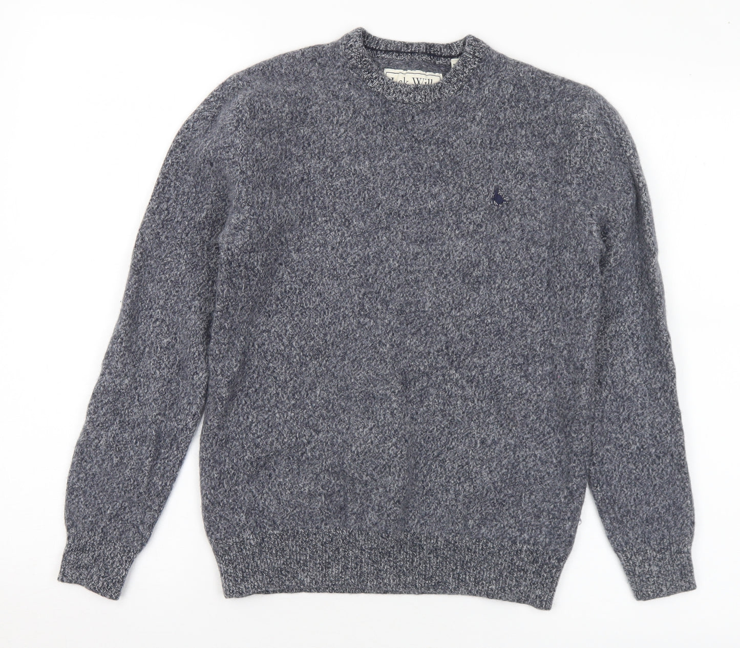 Jack Wills Womens Grey Crew Neck Wool Pullover Jumper Size M