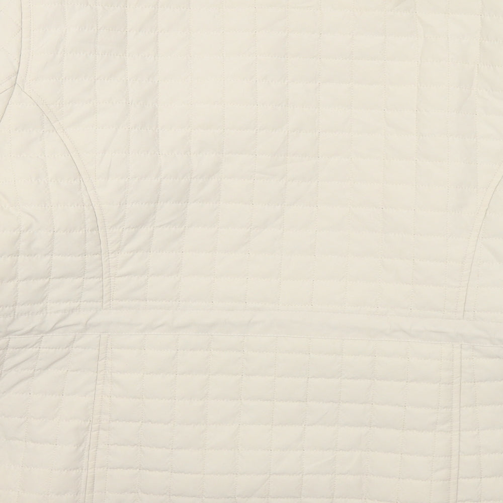 Marks and Spencer Womens Beige Quilted Coat Size 16 Zip