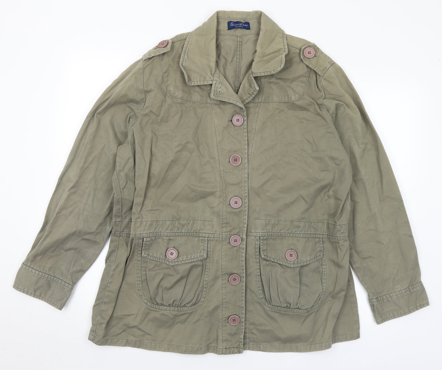 Union Blues Womens Green Jacket Size 18 Button