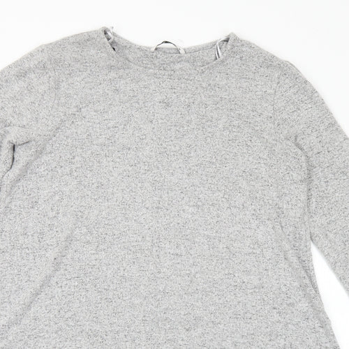 TU Womens Grey Viscose Jumper Dress Size 14 Round Neck