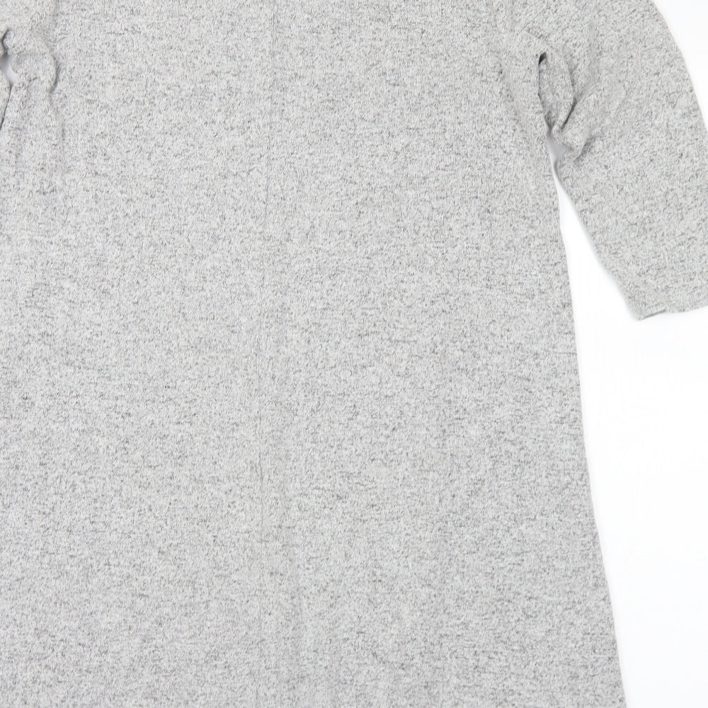 TU Womens Grey Viscose Jumper Dress Size 14 Round Neck