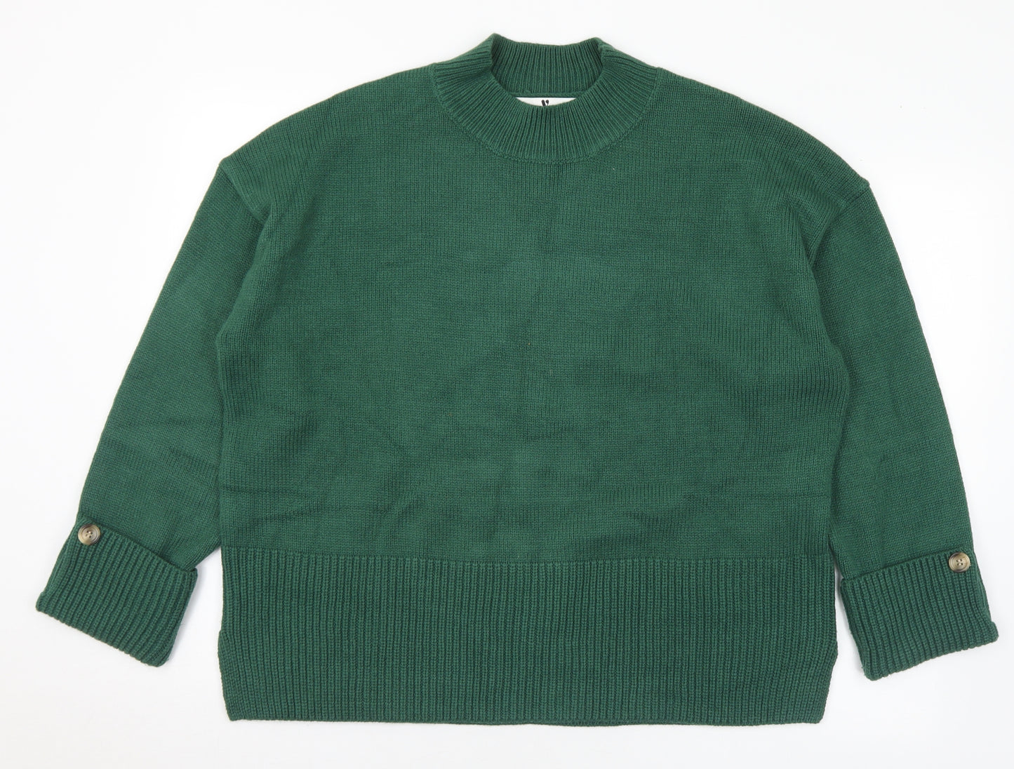 Very Womens Green Mock Neck Acrylic Pullover Jumper Size 18