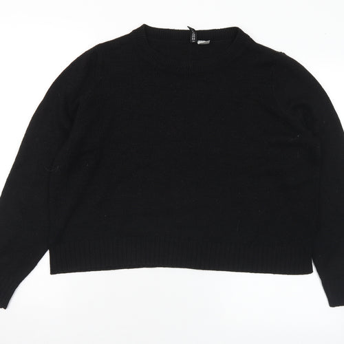 H&M Womens Black Round Neck Acrylic Pullover Jumper Size L