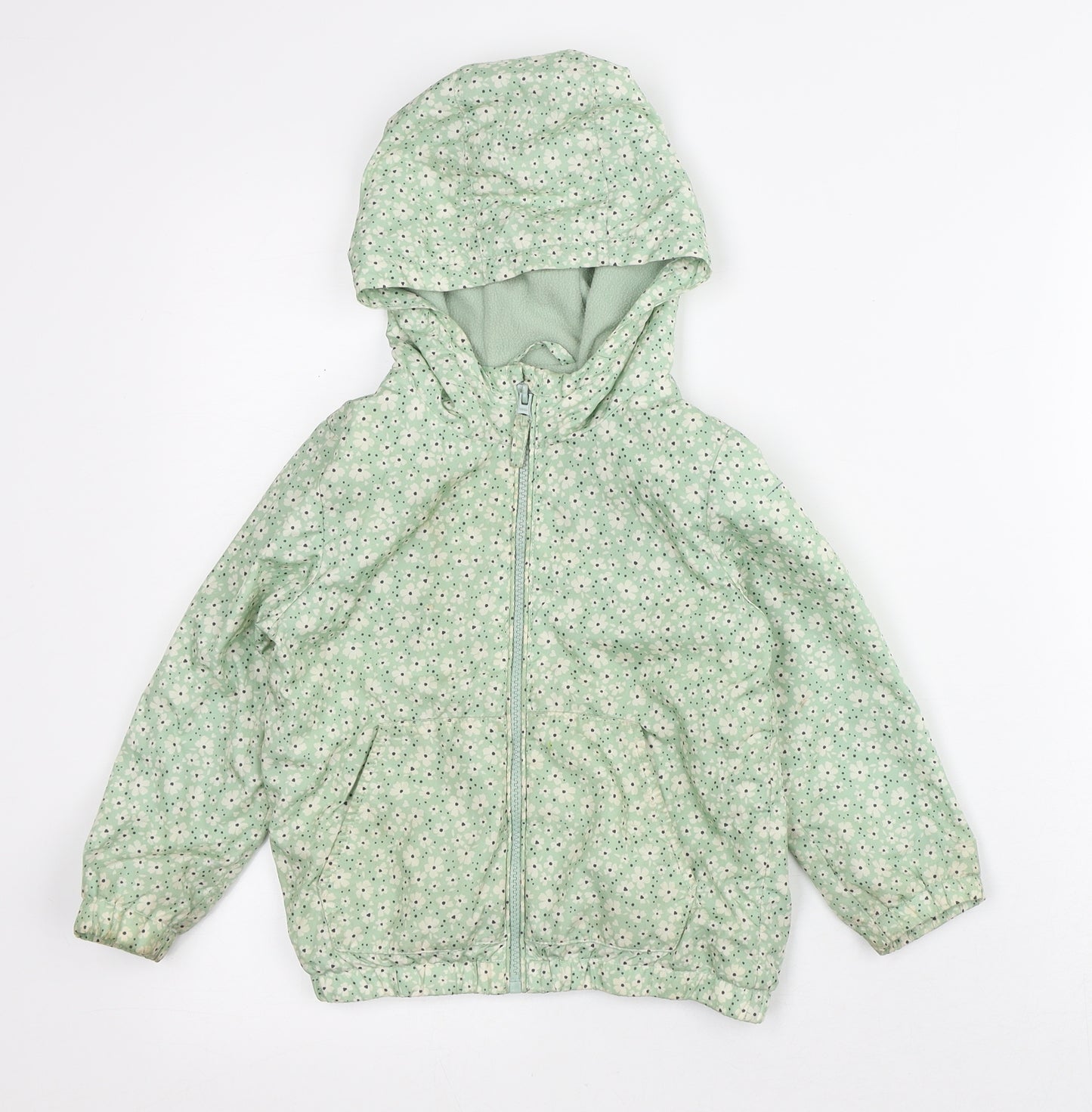 George Girls Green Floral Rain Coat Coat Size 4-5 Years
