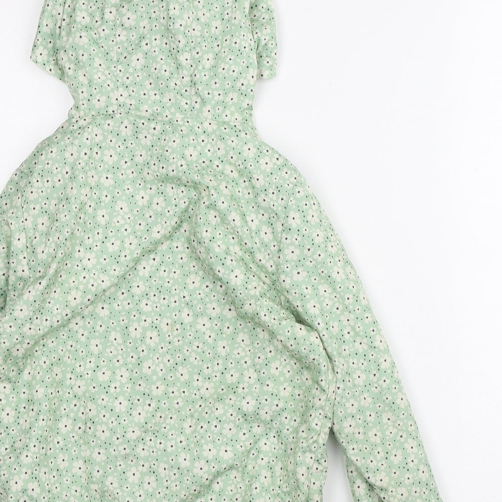 George Girls Green Floral Rain Coat Coat Size 4-5 Years