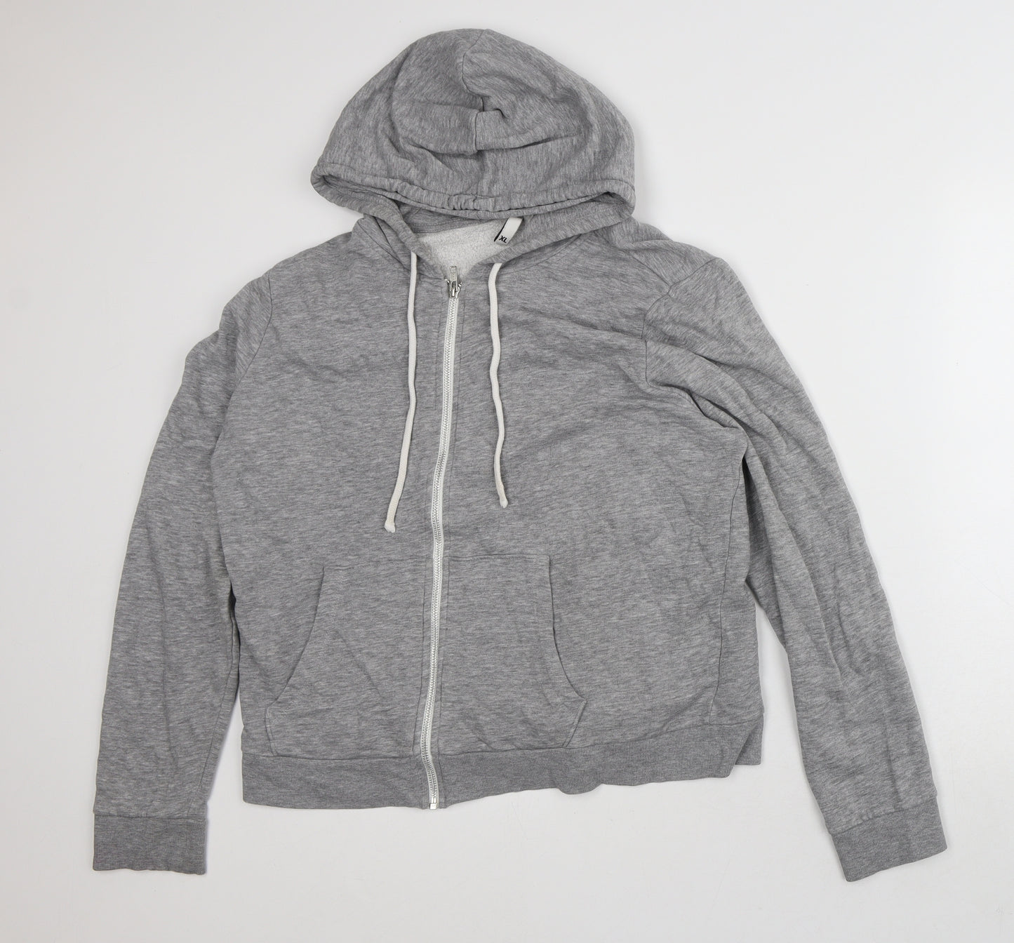 Divided Mens Grey Cotton Full Zip Hoodie Size XL