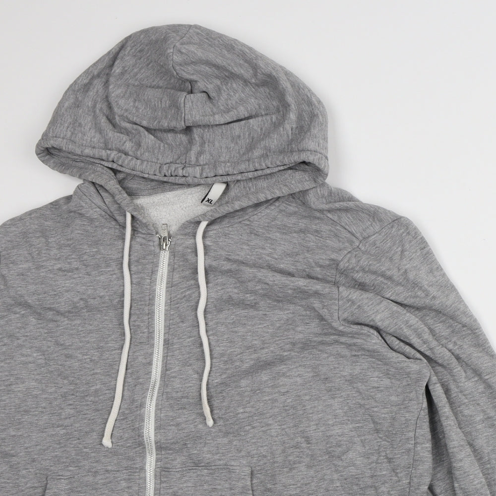 Divided Mens Grey Cotton Full Zip Hoodie Size XL