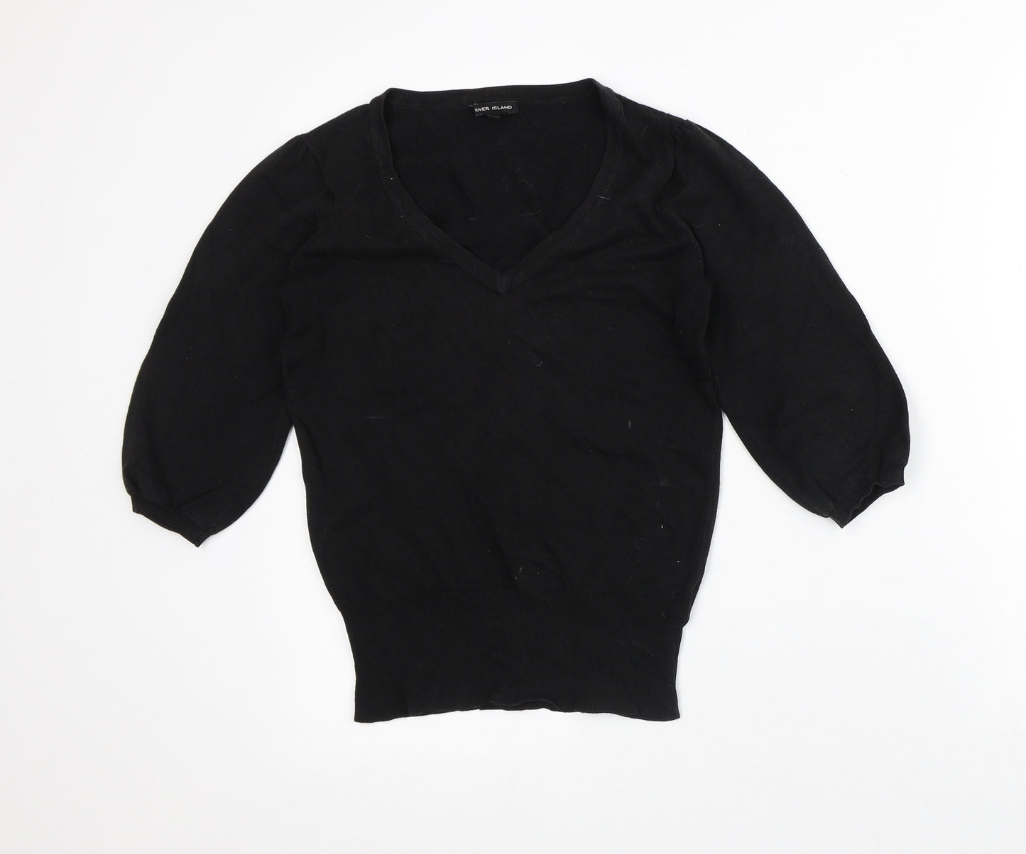 River Island Womens Black Viscose Pullover Sweatshirt Size 8