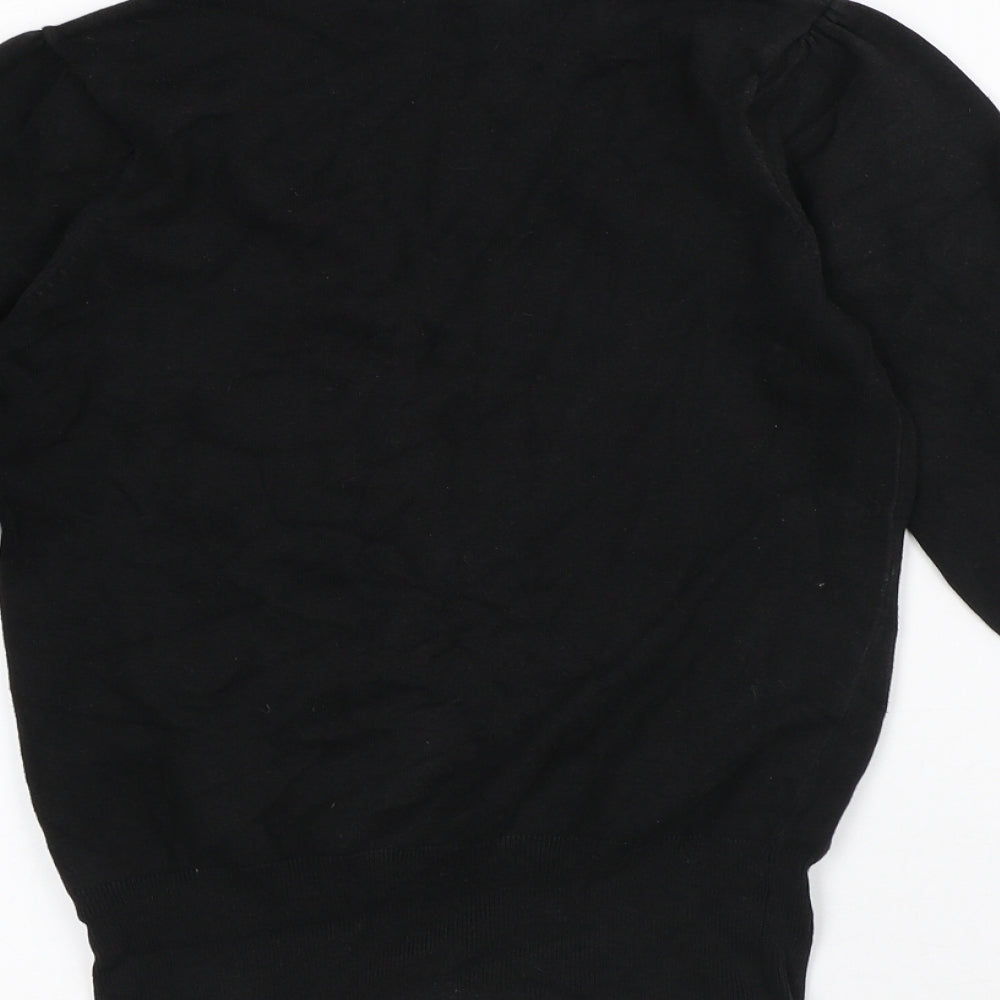 River Island Womens Black Viscose Pullover Sweatshirt Size 8