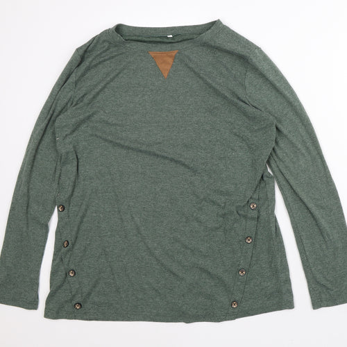 Preworn Womens Green Polyester Pullover Sweatshirt Size L