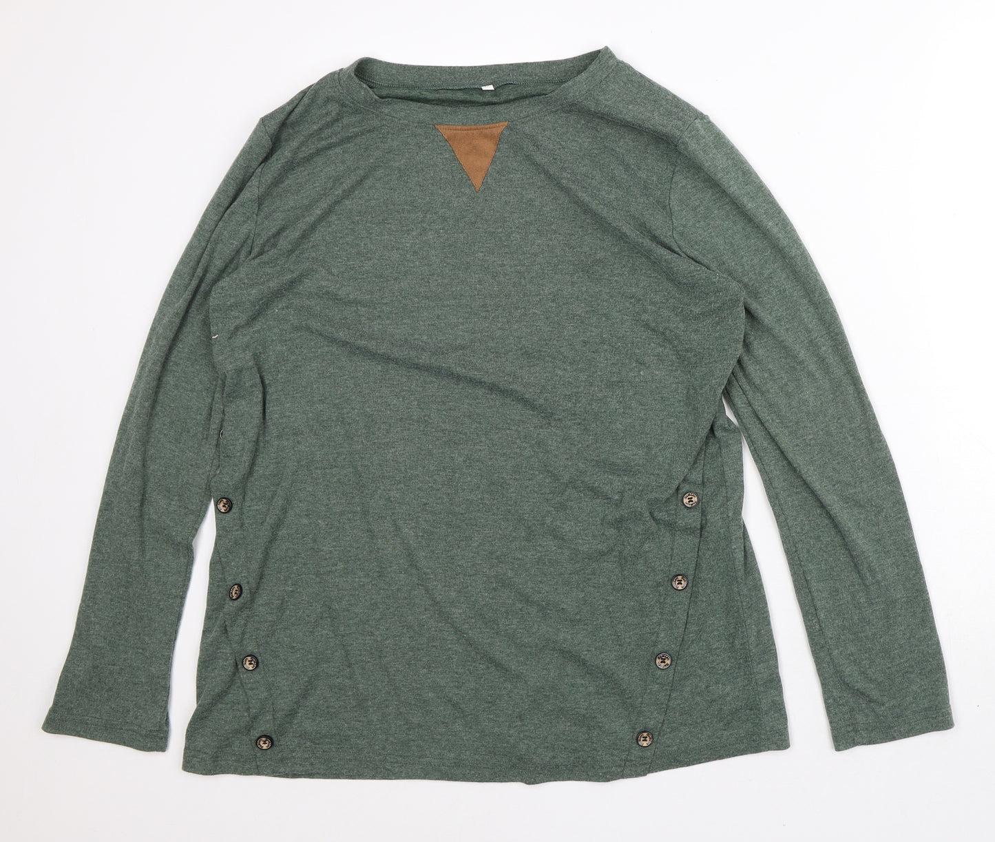 Preworn Womens Green Polyester Pullover Sweatshirt Size L