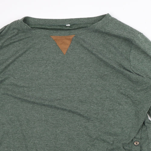 Preworn Womens Green Polyester Pullover Sweatshirt Size L