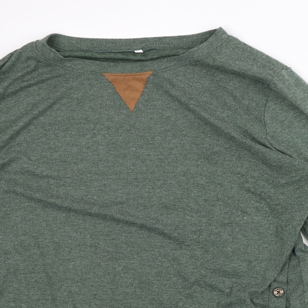 Preworn Womens Green Polyester Pullover Sweatshirt Size L