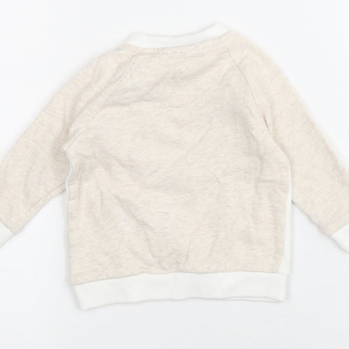 Fred & Flo Baby Beige Striped Cotton Pullover Jumper Size 3-6 Months