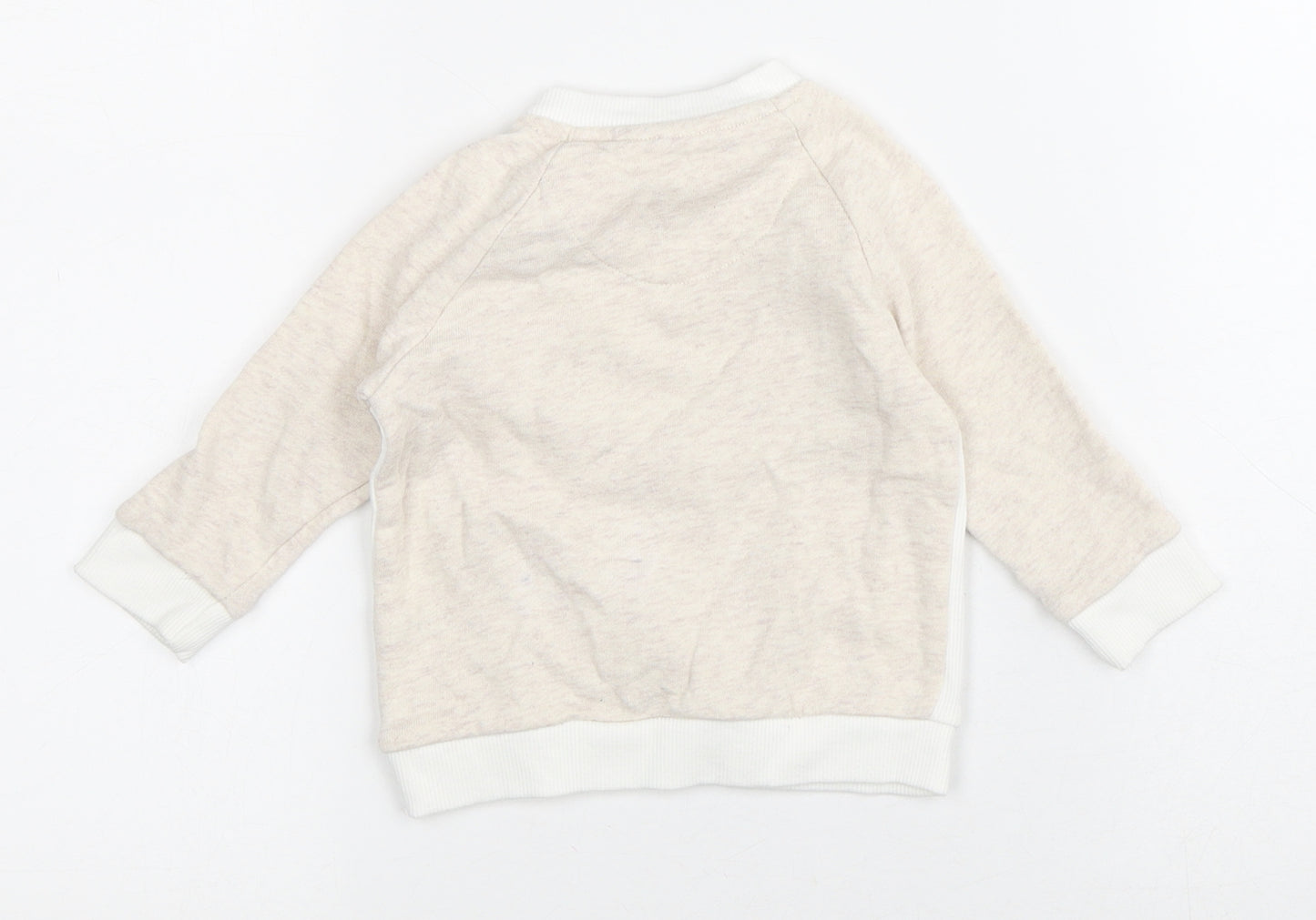 Fred & Flo Baby Beige Striped Cotton Pullover Jumper Size 3-6 Months