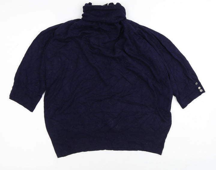 Wallis Womens Blue Viscose Pullover Sweatshirt Size 16