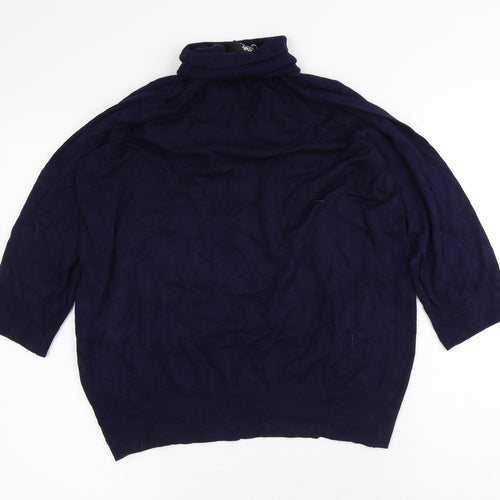 Wallis Womens Blue Viscose Pullover Sweatshirt Size 16